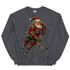 Vintage Santa Hockey T-Shirt North Pole Jersey Christmas Holiday Sports Sweater