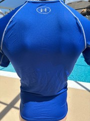Under Armour Blue Compression Heat Gear Blue T Shirt Mens Top L Large