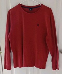 U.S. Polo ASSN. L Men’s Long Sleeve Crew Neck Solid Thermal Shirt Rust
