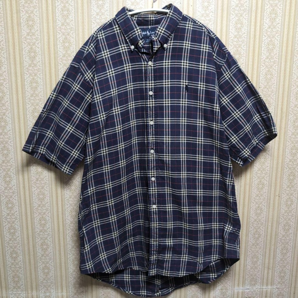 Ralph Lauren 90s BLAKE Check Shirt L Used Stylish Casual For 14Y+ Japan