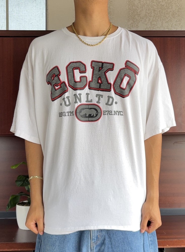 Y2K Early 2000s Ecko Unltd. Men’s Graphic Logo T-Shirt : Size 4XL