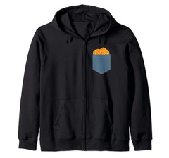 Money Gold Coins in A Pocket Funny Fake Coin Treasure Pocket Zip Hoodie