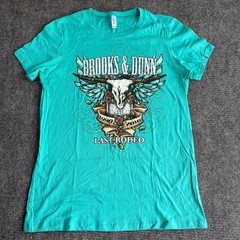 Brooks & Dunn Last Rodeo Tour Graphic T-Shirt Teal Green Bella XXL Mens Womens