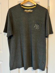 Men’s Howler Brothers Rodeo Ostrich Pocket T-Shirt Heathered Grey Sz Large