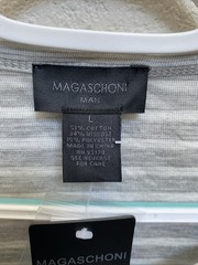 NEW Magaschoni Men’s Large Gray Long Sleeve Henley Tee Shirt Comfort $68