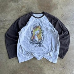 Aeropostale graphic tee long sleeve two tone y2k grunge boho size M