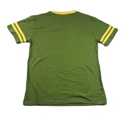Captain Marvel Graphic Tee Shirt Adult Medium Green Contrasting Yellow Trim