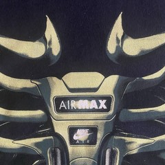Nike Air Max 90 Ribcage Shirt Men L Loose Short Fit Skeleton Grunge Logo Punk