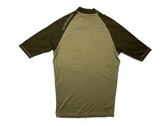 QUIKSILVER Brown Nylon/Spandex UV-TECH RASH GUARD Beach Surf Sun Gym Shirt Sz L