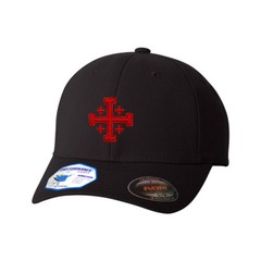 Flexfit Hats for Men & Women Jerusalem Cross Embroidery Dad Hat Baseball Cap