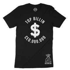 Top Billin CE0,000,000 Hustler Graphic Design Hip Hop Men’s Black Tees T-Shirt