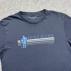TravisMathew T-Shirt Mens M Gray Blue Golf Sucks Graphic Pima Cotton Streetwear