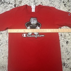VTG Champion Georgia Bulldog Logo Mascot Crewneck Hip Hop Chain Shirt 90s Style