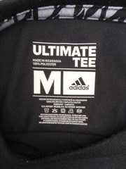 ADIDAS Ultimate TEE Black & Gray T-Shirt M (Medium) Raglan Sleeve Climalite