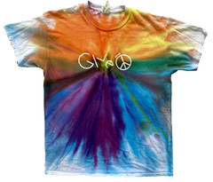 Vintage Tie Dye Mens T Shirt Large Rainbow Burst Peace Hippie Y2K