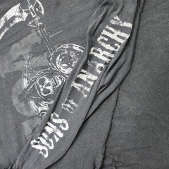 Sons Of Anarchy Shirt Mens XL Black Reaper Graphic Long Sleeve Tee Biker TV Show