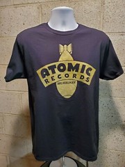 New! ATOMIC RECORDS Milwaukee GOLD BOMB LOGO Authentic T-Shirt S-M-L-XL-XXL-XXXL