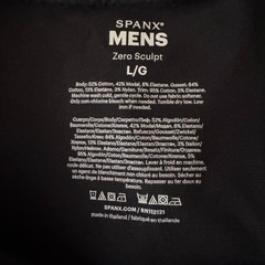 SPANX Mens Zero Sculpt Crewneck T-shirt size L Black Cotton & Modal 60002R NWT