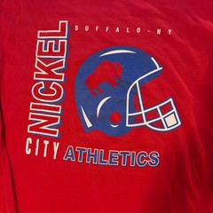 Buffalo Football Long Sleeve Shirt Mens Large Red Nickel City Athletics Sports