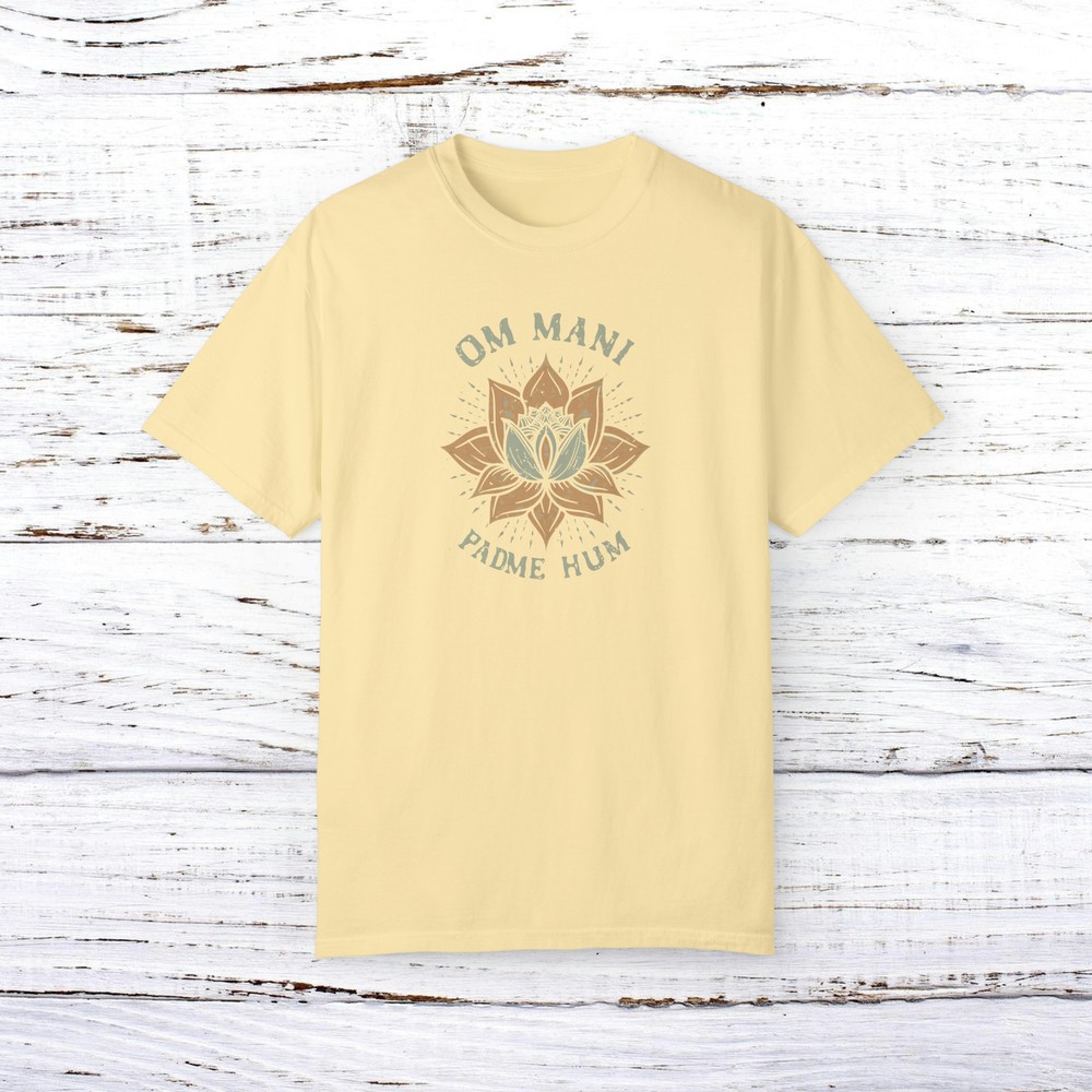 OM Mani Padme Hum – Light Brown Lotus – Unisex T-shirt