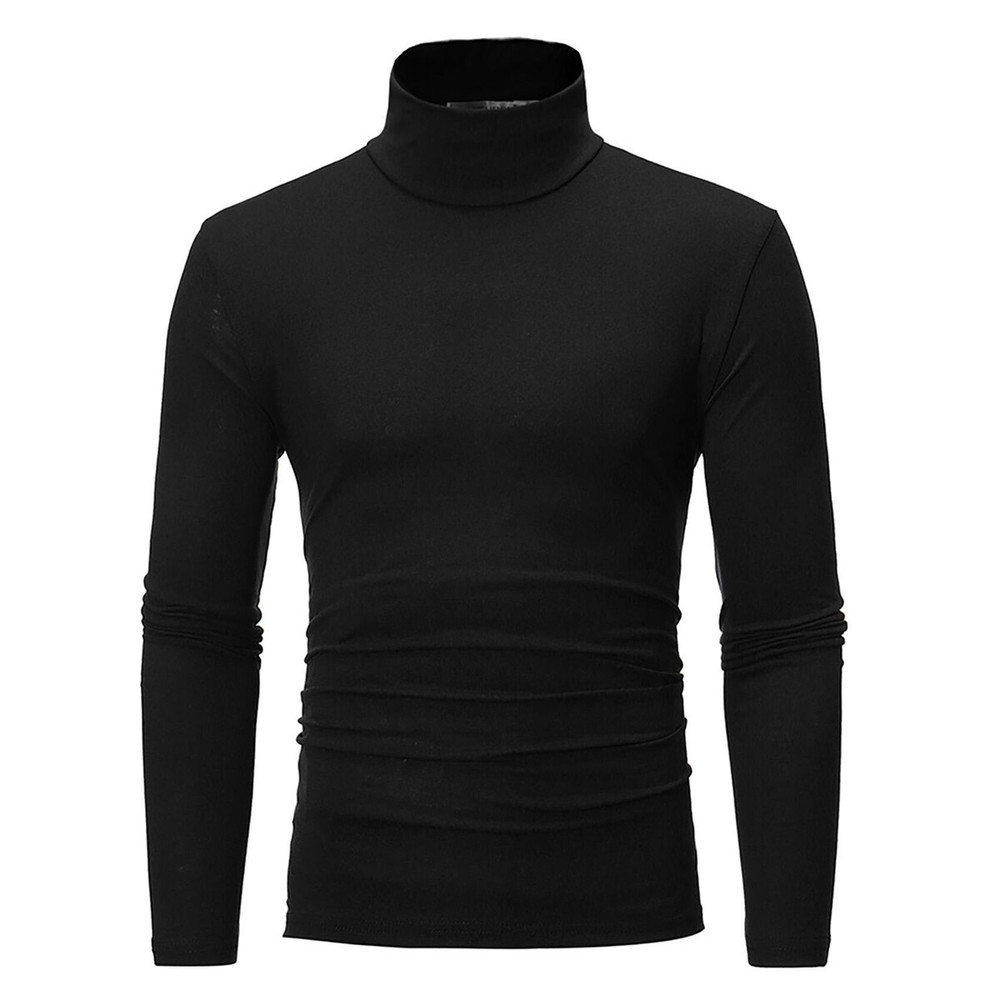 Men’s Turtleneck Pullover Slim Fit T-Shirts Long Sleeve Jumper Casual Warm Top