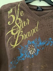 Mecca Mens 2XLarge Brown Short Sleeve T-Shirt 5ive Star Band