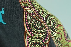 Vintage Thai Thailand Elephant Double Sided 90’s Medium Black Shirt “Beaded Art”