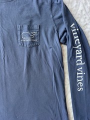 Vineyard Vines Men’s Navy Long Sleeve Pocket Tee With Sleeve Logo Size S