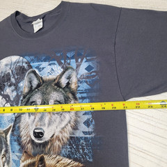 Wolf Moon Nature Graphic NEW Shirt Gray Mens Large Wilderness Fruit Of The Loom