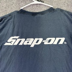 Fruit Of The Loom Shirt Mens XL Blue Black Snap-on Logo Graphic Tee Workwear