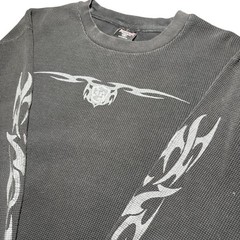 Vintage Interstate Thermal Shirt Tribal Y2K Grunge Waffle Knit Tattoo Heavy