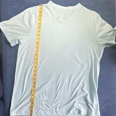 George Men’s XL Light Blue V-Neck Recycled Polyester Cotton T-Shirt