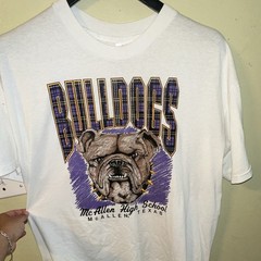 Hanes Heavyweight 50/50 Men’s XL White McAllen High School Bulldogs T-Shirt