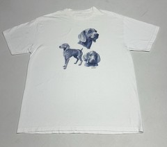 Vintage Wild Side Tshirt Adult XL White Weimaraner Front Graphic