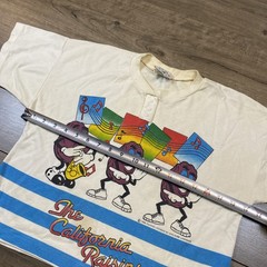 Vintage 1988 California Raisins Music Group Button Blues Distressed Crop Shirt