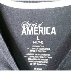 Spirit of America Eagle Flag T-Shirt Embroidered Patriotic July 4 Unisex L