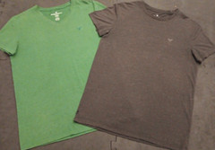Lot Of 10 Sm Name Brand Solid Mixed T Shirt Lot American Eagle Banana Lacoste