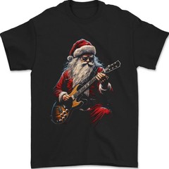 Rock Guitar Santa Claus Playing Guitar – Funny Christmas T-Shirt