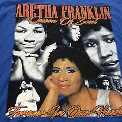 Aretha Franklin T-Shirt Blue XL ALSTYLE Tag AAA Screen Print R&B Soul Music
