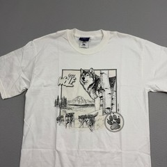 Vintage Gray Wolf Shirt Men’s Medium White 90s Wolves Nature Animals Outdoors
