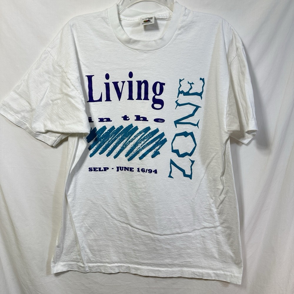 Vintage Single Stitch Living in the Zone SELP 90’s Graphic T-Shirt 1994 XL Tee