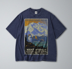 100% Cotton Tee – Unisex Retro Oversized Fit – Denali National Park Mt McKinley