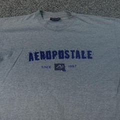 VTG Aeropostale Shirt Mens XL Gray Graphic Logo Preppy Short Sleeve Tee 90s Y2K