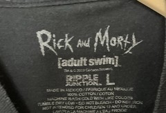 Rick & Morty Spaceship Black T Shirt Adult Swim Ripple Junction Size Large