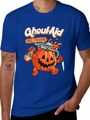 Men’s Halloween Ghoul Aid Pumpkin Graphic T-Shirt – 100% Cotton Short Sleeve Cre