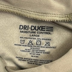 DUKE DRI Nylon/Spandex Tight Fit Military T-Shirt Men’s Sz L Coyote Tan T45499BG