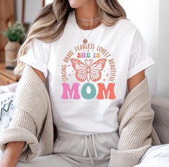Mom Life T-Shirt, Butterfly Mama Tee, Mother’s Day Shirt, Strong Mom Graphic Tee