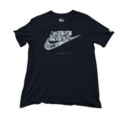 Nike Men’s Paris France City Skyline Logo T Shirt Black Size Large 21 x 28