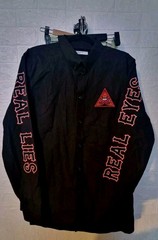 Givenchy Black Third Eye Realize Real Eyes Real Lies Dress Shirt 42″ Smart Casua