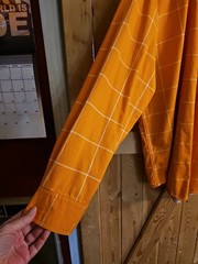 Mens Ivey Crew Light Orange With White Stripe Long Sleeve Button Up Size M